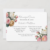 Blush White Gold Floral Rehearsal Dinner Kaart (Voorkant)