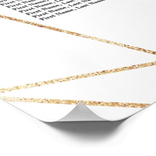 Blush White Gold Floral Wedding Seating Chart Poster (Hoek)