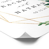 Blush White Gold Lijst Floral Weddenschap Welkomst Poster (Hoek)