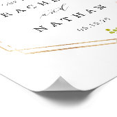 Blush White Gold Lijst Floral Weddenschap Welkomst Poster (Hoek)