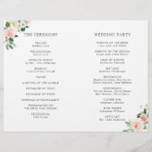 Blush White Gold Lijst Folded Wedding Program (Achterkant)