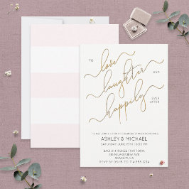 Blush White Gold Script repesial Dinner nodigt uit Kaart