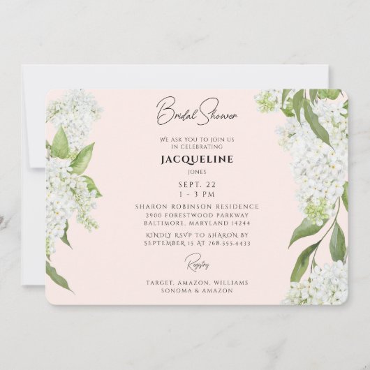 Blush White Hydrangeas Vrijgezellenfeest II Kaart (Voorkant)