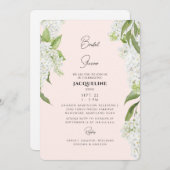 Blush White Hydrangeas Vrijgezellenfeest Kaart (Voorkant / Achterkant)