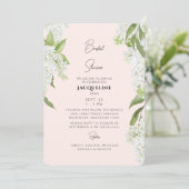 Blush White Hydrangeas Vrijgezellenfeest Kaart (Staand voorkant)