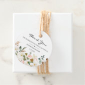 Blush White Magnolia Floral Wedding Bedankjes Labels (In situ)