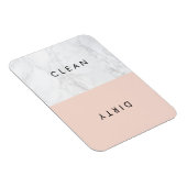 Blush & White Marble Modern Typography Dishwasher Magneet (Rechterzijde)
