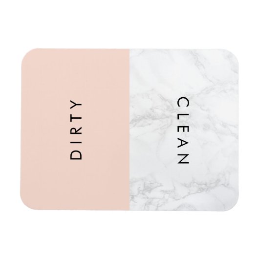 Blush & White Marble Modern Typography Dishwasher Magneet (Horizontaal)