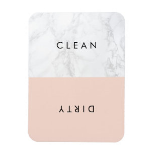 Blush & White Marble Modern Typography Dishwasher Magneet