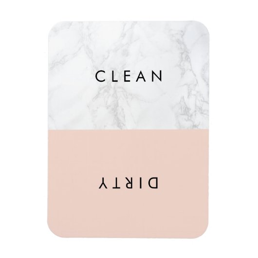 Blush & White Marble Modern Typography Dishwasher Magneet (Verticaal)