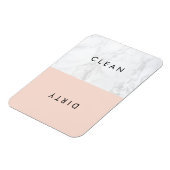 Blush & White Marble Modern Typography Dishwasher Magneet (Linkerzijde)