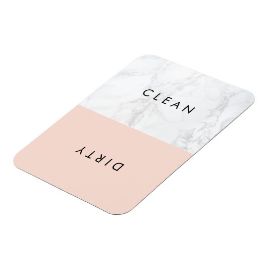 Blush & White Marble Modern Typography Dishwasher Magneet (Linkerzijde)