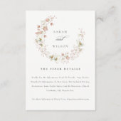 Blush White Meadow Floral Wreath Weddenschap Detai Informatiekaartje (Voorkant)