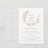 Blush White Meadow Floral Wreath Weddenschappen Re Informatiekaartje (Voorkant / Achterkant)