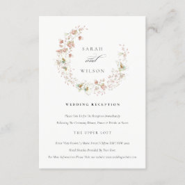 Blush White Meadow Floral Wreath Weddenschappen Re Informatiekaartje