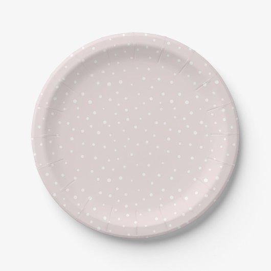 Blush & White Mod Polka Dots Patroon Papier Bord (Voorkant)