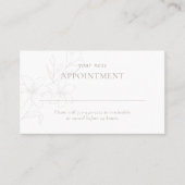 Blush & White | Moderne Boho Minimal Floral Afsprakenkaartje (Voorkant)