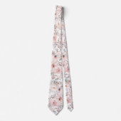 Blush White Pink Silver Greenery Wedding Stropdas (Voorkant)