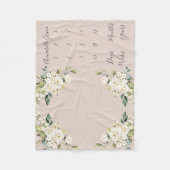 Blush White Rose Floral Monthly Baby Milestone Fleece Deken (Voorkant)