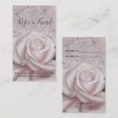 Blush White Rose Glam Modern Marble Refer an Frien Aanbevelingskaartje (Voorkant / Achterkant)