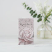 Blush White Rose Glam Modern Marble Refer an Frien Aanbevelingskaartje (Staand voorkant)