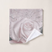 Blush White Rose Glam Modern Marble Shabby Chic Bad Handdoek (Wasdoekje)