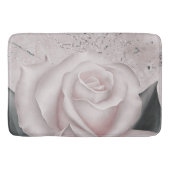 Blush White Rose Glam Modern Marble Shabby Chic Badmat (Voorkant)