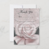 Blush White Rose Glam Modern Marble Shabby Chic Bedankkaart (Voorkant)
