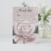 Blush White Rose Glam Modern Marble Shabby Chic Bedankkaart (Staand voorkant)