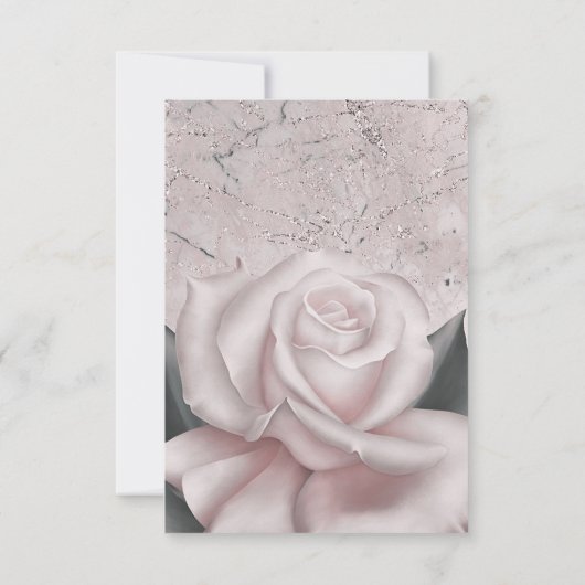 Blush White Rose Glam Modern Marble Shabby Chic Bedankkaart (Achterkant)