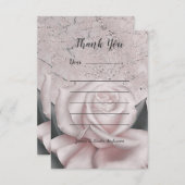 Blush White Rose Glam Modern Marble Shabby Chic Bedankkaart (Voorkant / Achterkant)