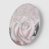 Blush White Rose Glam Modern Marble Shabby Chic Grote Klok (Hoek)