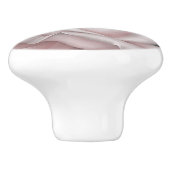 Blush White Rose Glam Modern Marble Shabby Chic Keramische Knop (Zijkant)