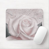 Blush White Rose Glam Modern Marble Shabby Chic Muismat (Met muis)
