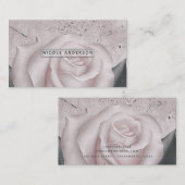 Blush White Rose Glam Modern Marble Shabby Chic Visitekaartje (Voorkant / Achterkant)
