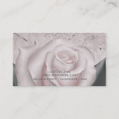 Blush White Rose Glam Modern Marble Shabby Chic Visitekaartje (Achterkant)