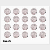 Blush White Rose Glam Modern Marble Vrijgezellenfe Ronde Sticker (Vel)