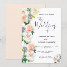 Blush white rose Gold script bruiloft