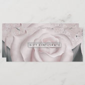 Blush White Rose Modern Marble Gift Certificate (Voorkant / Achterkant)