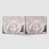 Blush White Rose Modern Marmeren Chic Wedding Gastenboek (Volledig)