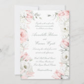 Blush & White Roses Floral Garden Wedding Kaart (Voorkant)