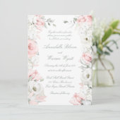 Blush & White Roses Floral Garden Wedding Kaart (Staand voorkant)