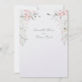 Blush & White Roses Floral Garden Wedding Pearl Kaart (Achterkant)