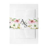 Blush & white roses goudvlekken bruiloft uitnodigingen wikkel (Voorkant Voorbeeld)