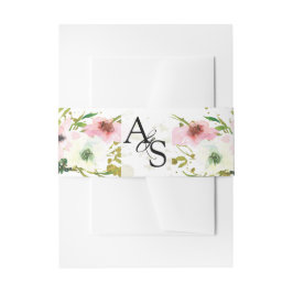 Blush & white roses goudvlekken bruiloft uitnodigingen wikkel