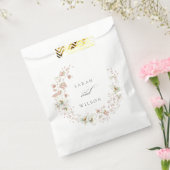 Blush White Rustic Meadow Floral Wreath Wedding Bedankzakje (Gezegeld)