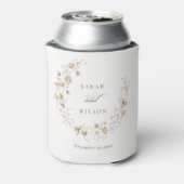 Blush White Rustic Meadow Floral Wreath Wedding Blikjeskoeler (Blikje Achterkant)