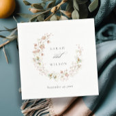 Blush White Rustic Meadow Floral Wreath Wedding Servet