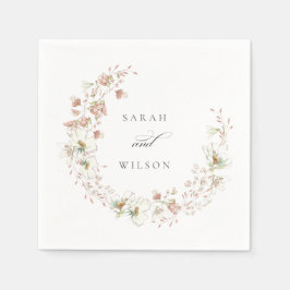 Blush White Rustic Meadow Floral Wreath Wedding Servet