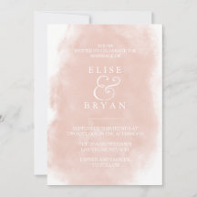 Blush & White Simple Modern Waterverf Wedding